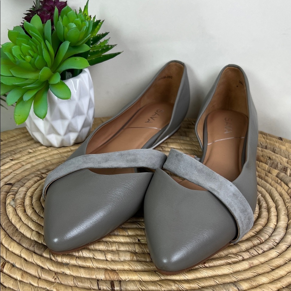 Sava Lennox d'Orsay Light Gray Pointed Flat 39